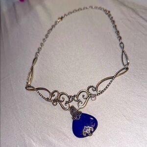 Carolyn Pollack Sterling Silver and Blue Necklace